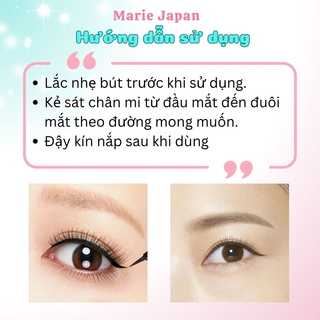 Kẻ Mắt Nước Kiss Me Heroine Make Đầu Cọ 0.1mm Siêu Mảnh Nét Thanh Lâu Trôi Suốt 24H Smooth Liquid Eyeliner Nhật Bản