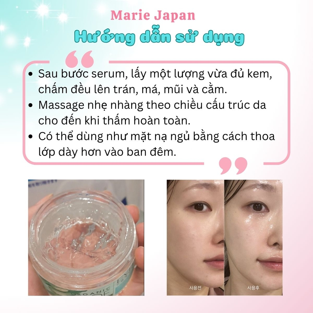 Gel Dưỡng Eveline Organic Aloe + Collagen 3in1 Cấp Ẩm Làm Dịu Phục Hồi Da Hư Tổn Hũ 50ml