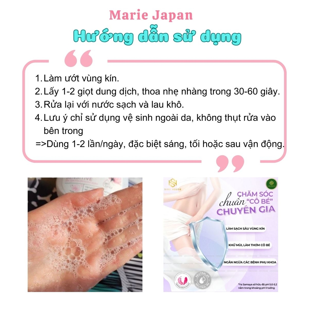 Dung Dịch Vệ Sinh Ya Samaya Intimate Làm Sạch Dịu Nhẹ Cân Bằng pH Dưỡng Ẩm Hiệu Quả 265ML Nga