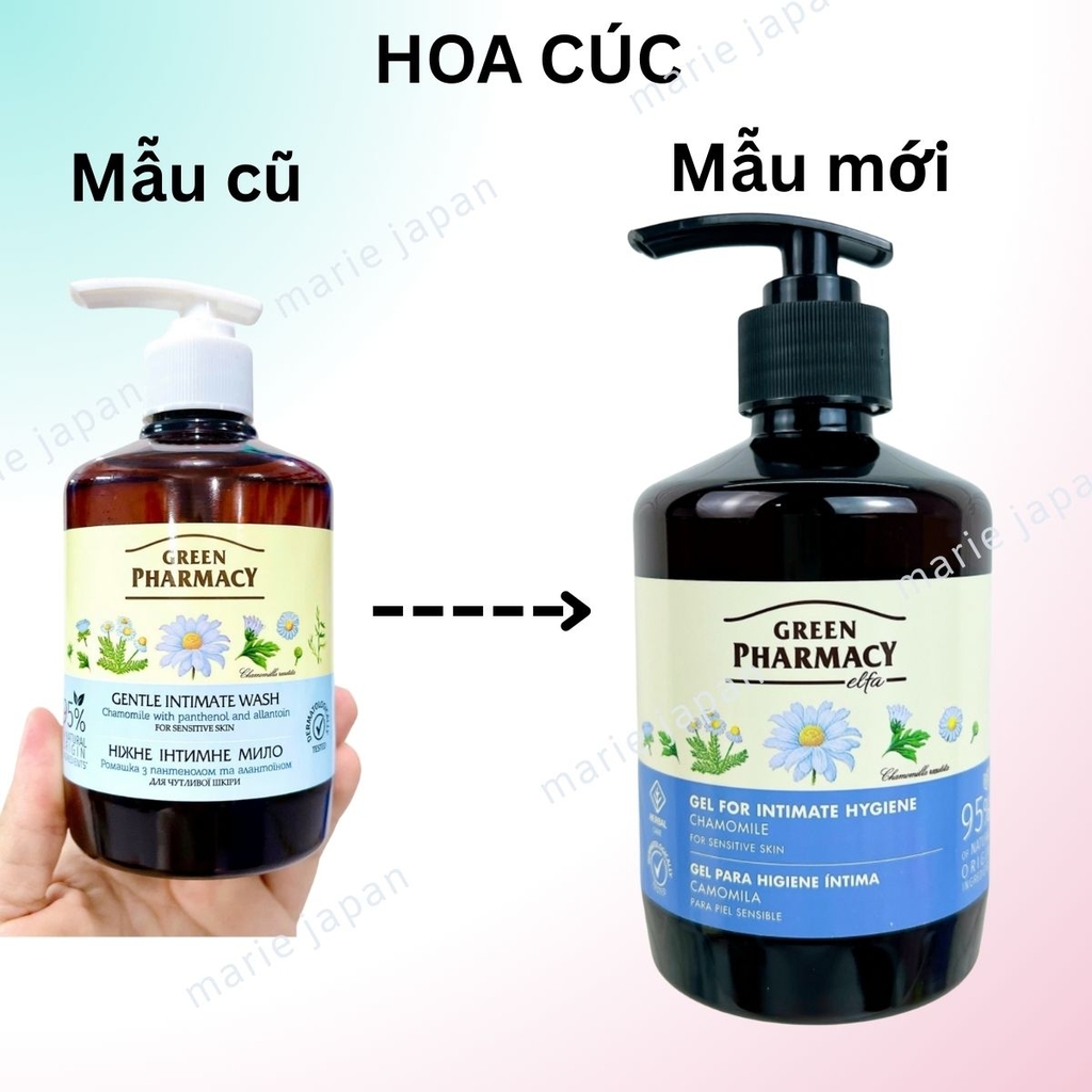 Dung Dịch Vệ Sinh Phụ Nữ Zelenaya Apteka Làm Sạch Lành Tính Dịu Nhẹ Cân Bằng Độ Ph Cô Bé 370ml