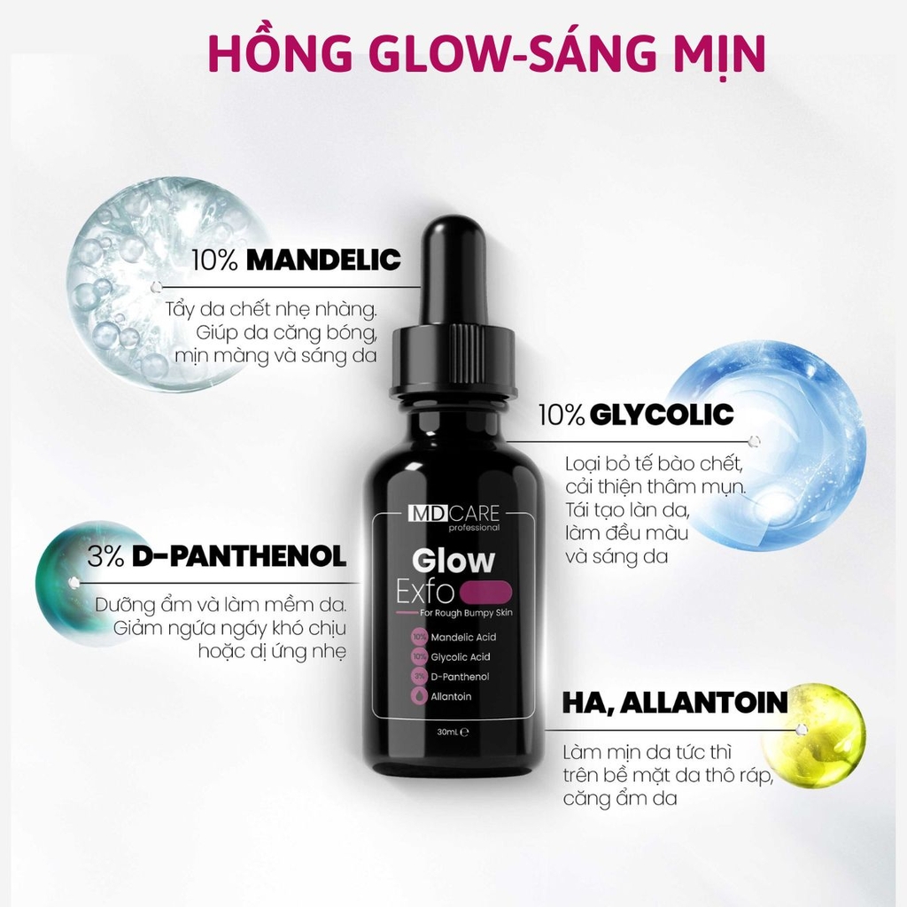 Tẩy Tế Bào Chết MD Care Exfo Mandelic 10% Sạch Sâu Cấp Ẩm Sáng Da Mờ Thâm 10ml
