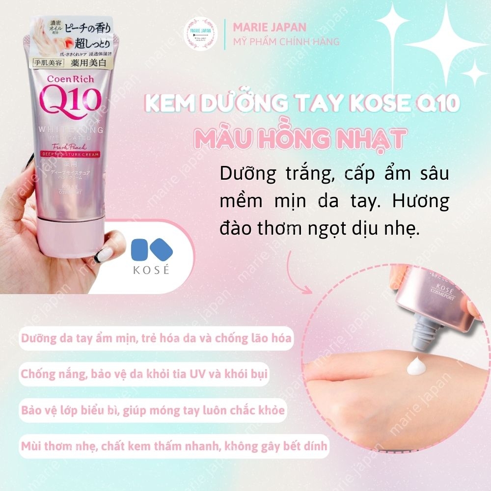 Kem Dưỡng Tay Q10 Mềm Mịn Kose Hand Cream 80g Nhật Bản