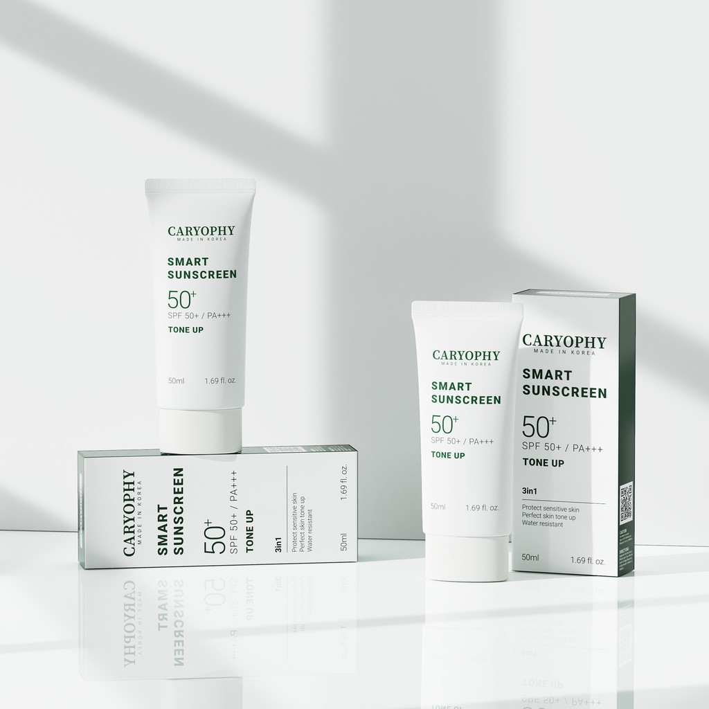 Kem Chống Nắng Caryophy Smart Sunscreen Tone Up Nâng Tông Dưỡng Sáng Ngăn Mụn Hàn Quốc 50ml