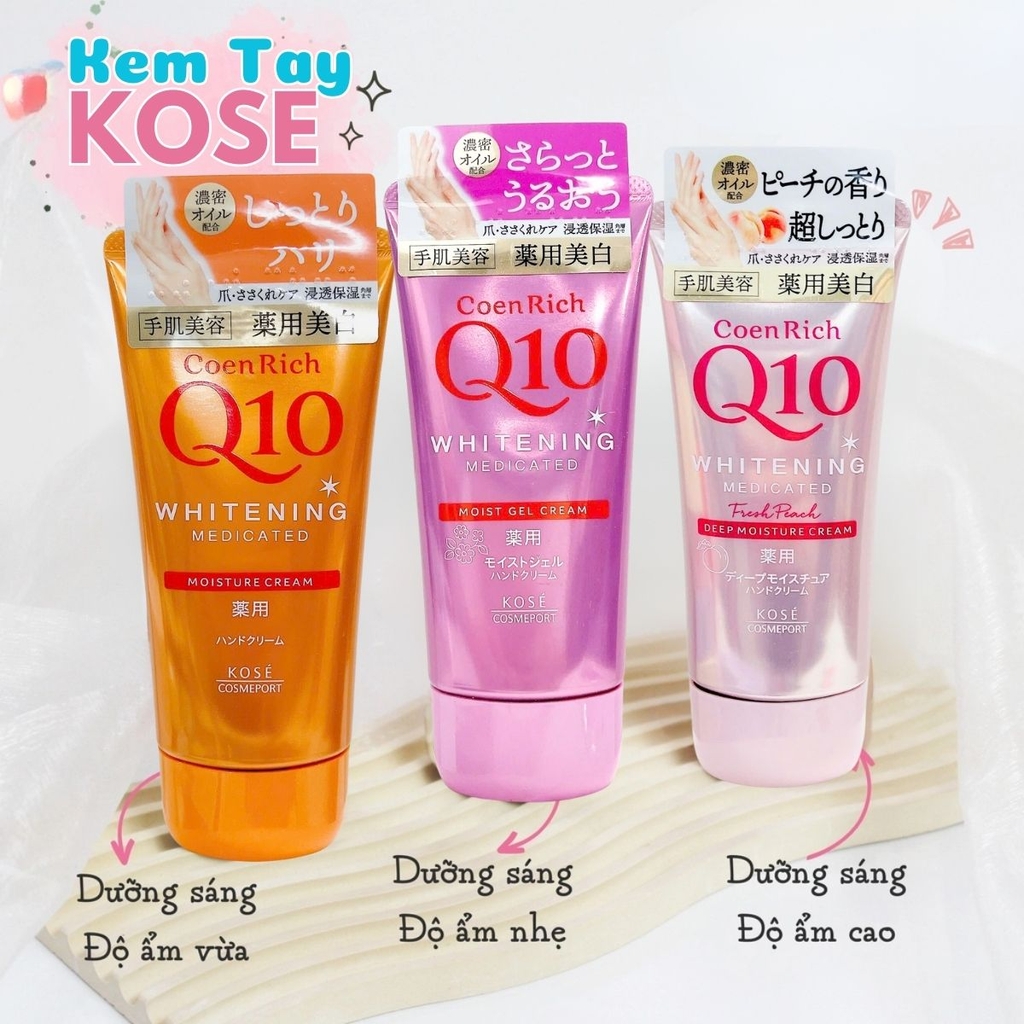 Kem Dưỡng Tay Q10 Mềm Mịn Kose Hand Cream 80g Nhật Bản