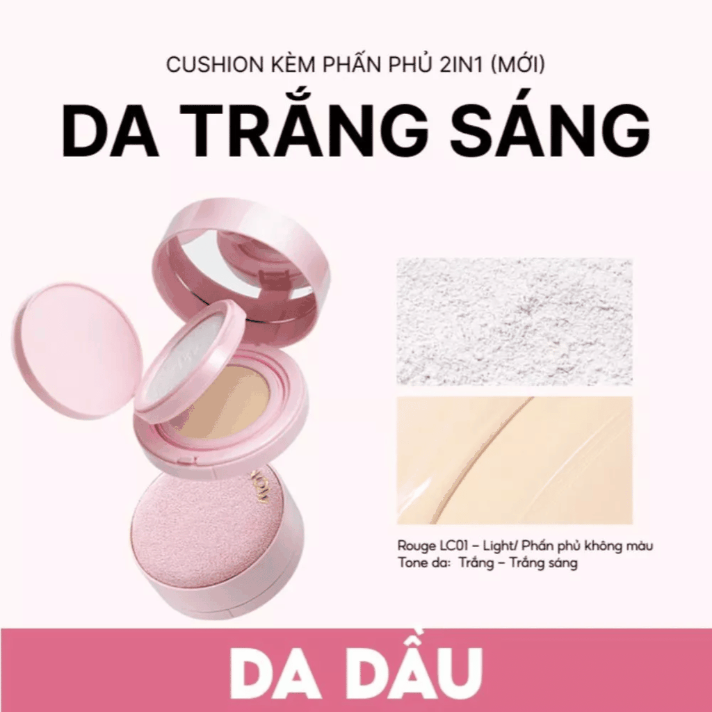 [MUA 1 TẶNG 1] Cushion + Phấn Phủ 2in1 Menow Mịn Lì Che Phủ Rouge Light Makeup Cushion Powder Cream TẶNG BẢNG PHẤN 4 Ô
