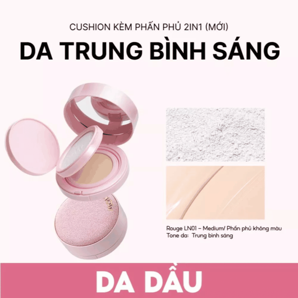 [MUA 1 TẶNG 1] Cushion + Phấn Phủ 2in1 Menow Mịn Lì Che Phủ Rouge Light Makeup Cushion Powder Cream TẶNG BẢNG PHẤN 4 Ô