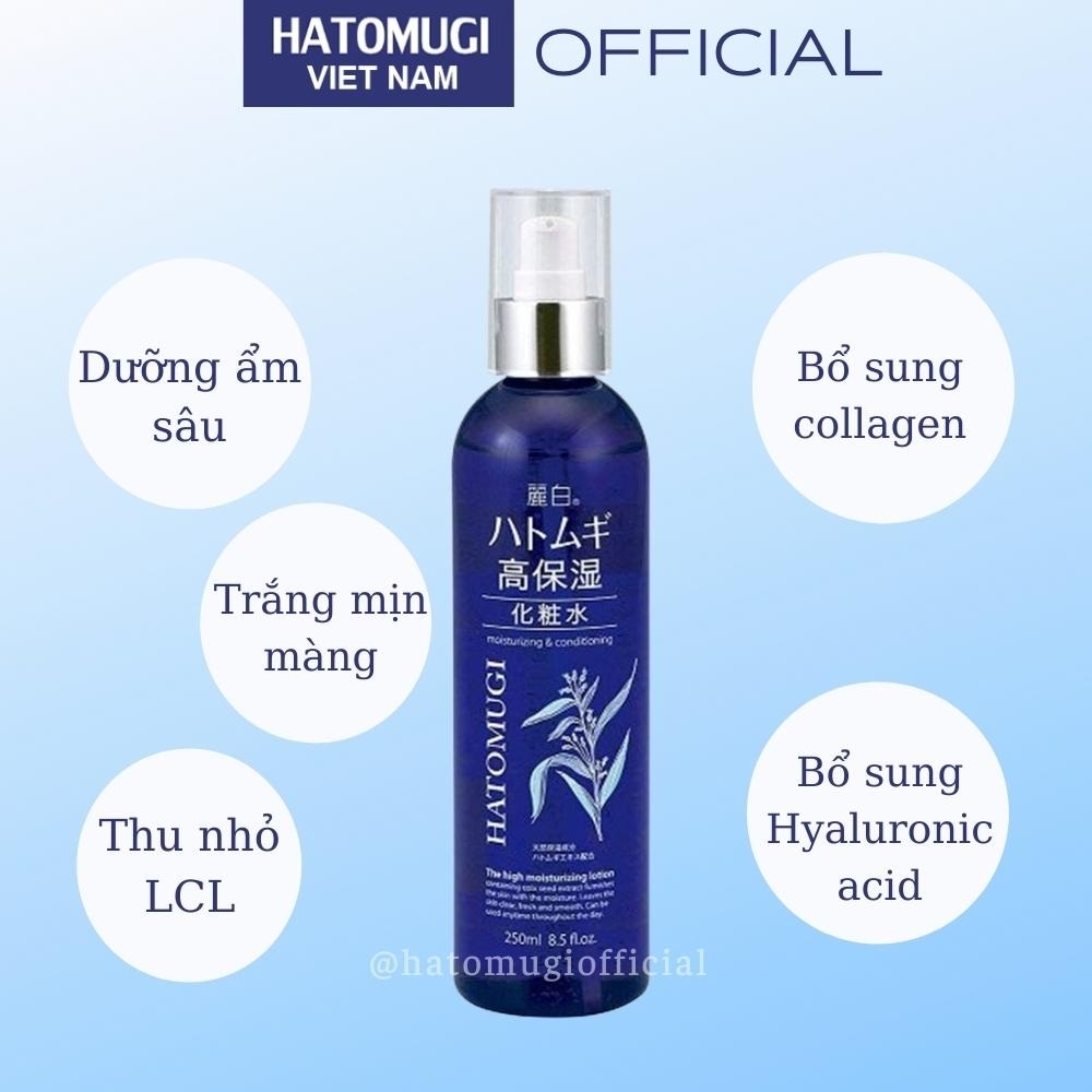 Lotion Hatomugi The High Moisturizing Dưỡng Ẩm Sâu CHAI XANH 250ml