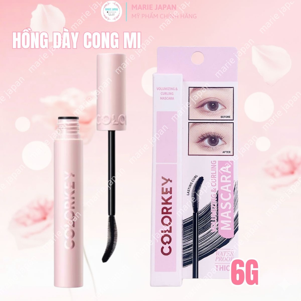 Mascara Colorkey Volumizing & Curling Siêu Dài Cong Mi Tự Nhiên Lâu Trôi