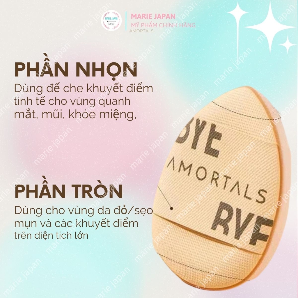 Set 2 Bông Amortals Mini Che Khuyết Điểm Tán Kem Nền Chi Tiết Mềm Mịn Nhỏ Gọn Tiện Lợi The Little Concealer Powder Puff