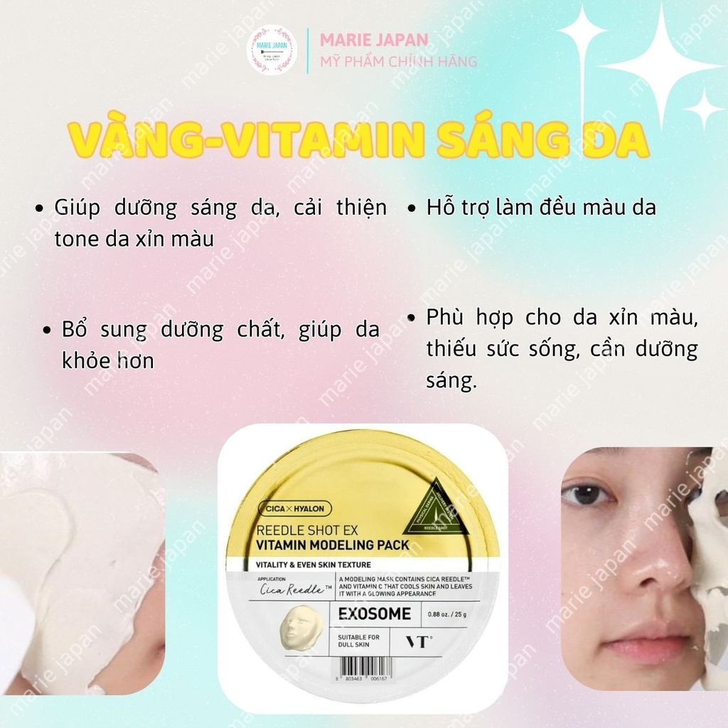 Mặt Nạ Dẻo VT Reedle Shot Ex Modeling Pack Cấp Ẩm Làm Dịu Sáng Da Hàn Quốc Gói 25g