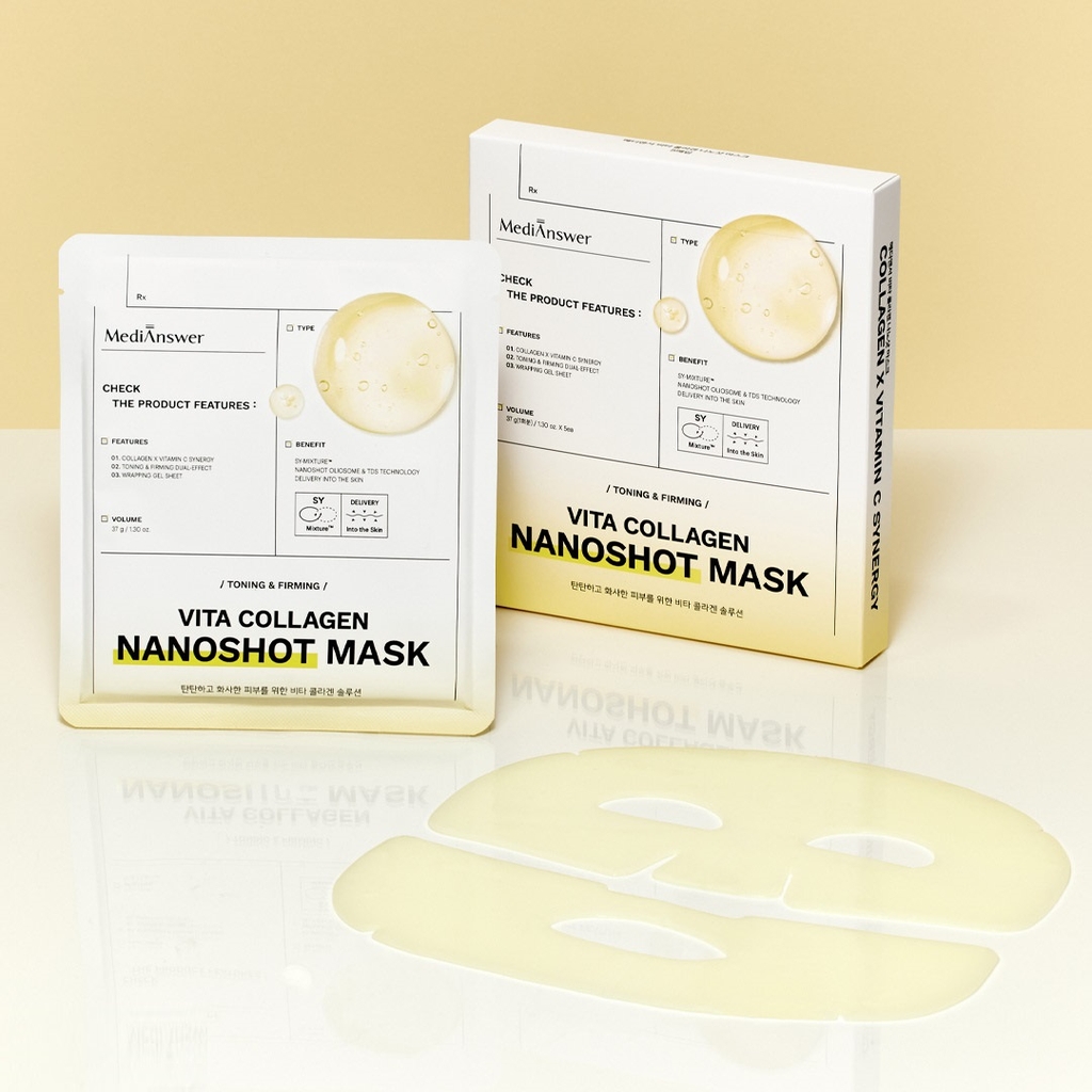 Mặt Nạ Thạch MediAnswer Collagen Cấp Ẩm Sâu Tăng Đàn Hồi Căng Mịn Da Hàn Quốc Hộp 5 Miếng