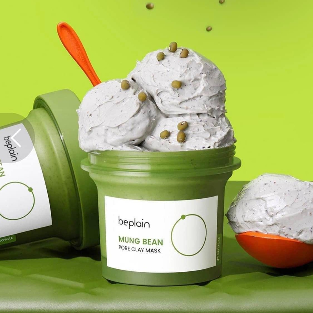 Mặt Nạ Đất Sét Đậu Xanh Beplain Mung Bean Giảm Mụn Đầu Đen Kiềm Dầu Se Lỗ Chân Lông Hàn Quốc 120mL
