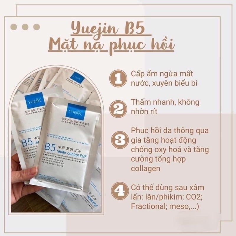 Mặt Nạ Yuejin B5 Repair Control EGF Cấp Ẩm Làm Dịu Phục Hồi Da 25ml Hàn Quốc