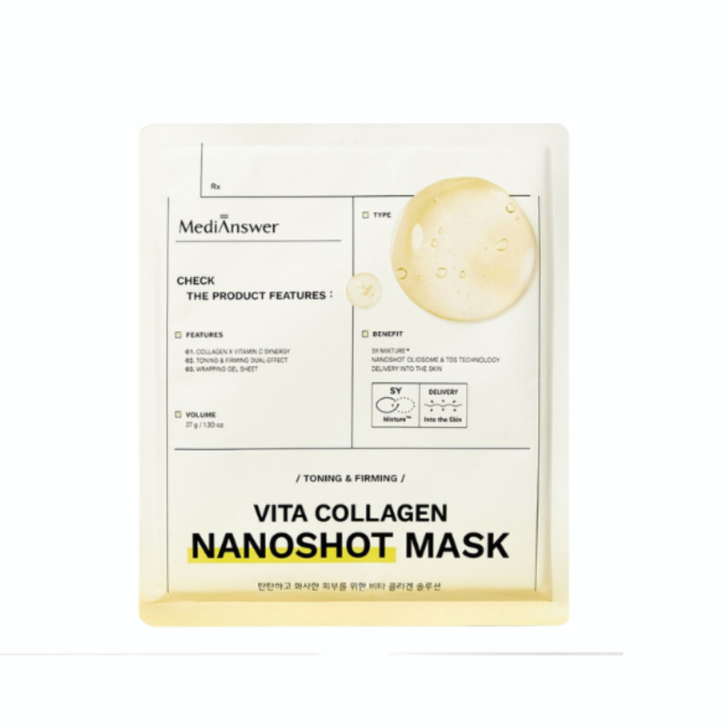 Mặt Nạ Thạch Medianswer Vita Collagen 83% Dưỡng Trắng Căng Bóng Da Miếng Lẻ