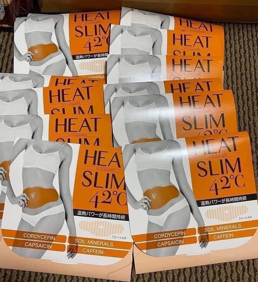 Miếng Dán Tan Mỡ Bụng HEAT SLIM 42 Độ Set 7 Miếng Nhật Bản