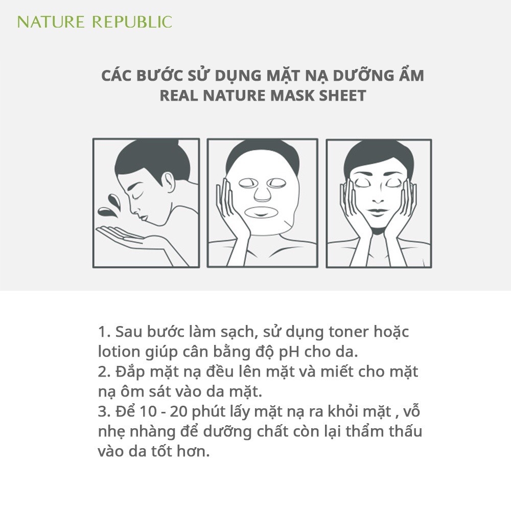 Mặt Nạ Dưỡng Da Real Nature Mask Sheet Hàn Quốc - Miếng 23ml