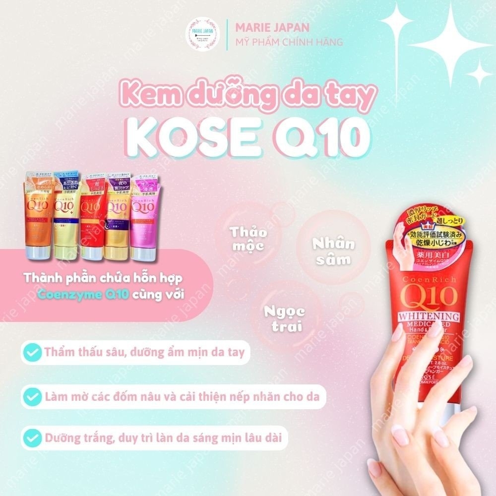 Kem Dưỡng Da Tay Q10 Mềm Mịn Kose Hand Cream 80g Nhật Bản