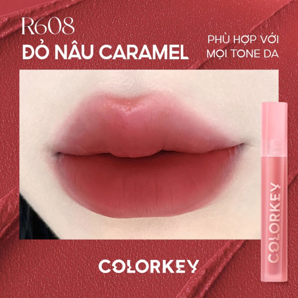 Son Kem Lì Colorkey Airy Velvet Lip Lacquer Siêu Mềm Mịn Chuẩn Màu Lâu Trôi
