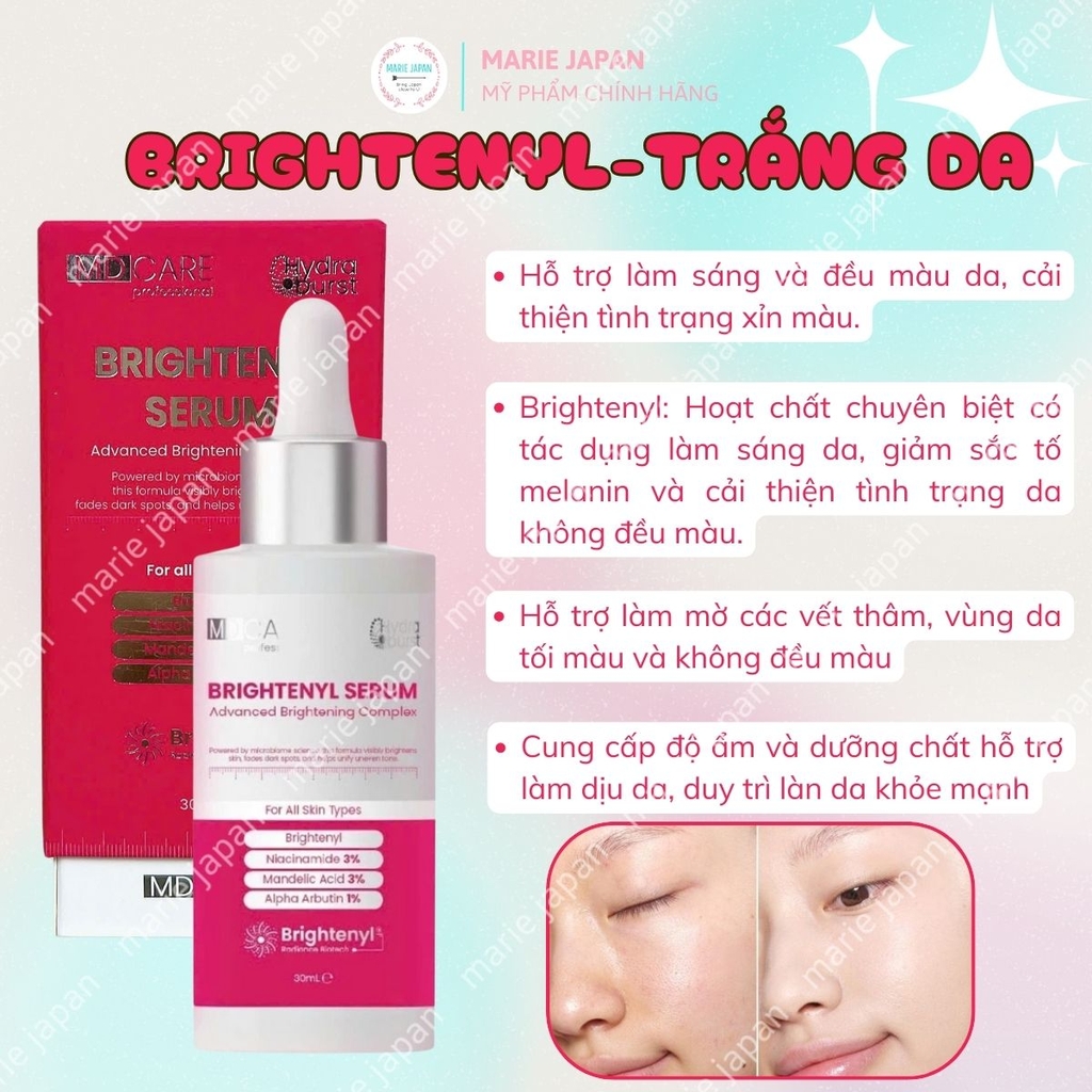 Serum MD Care Hydra Burst Cấp Ẩm Sáng Da Giảm Thâm Nám Hàn Quốc 30ml