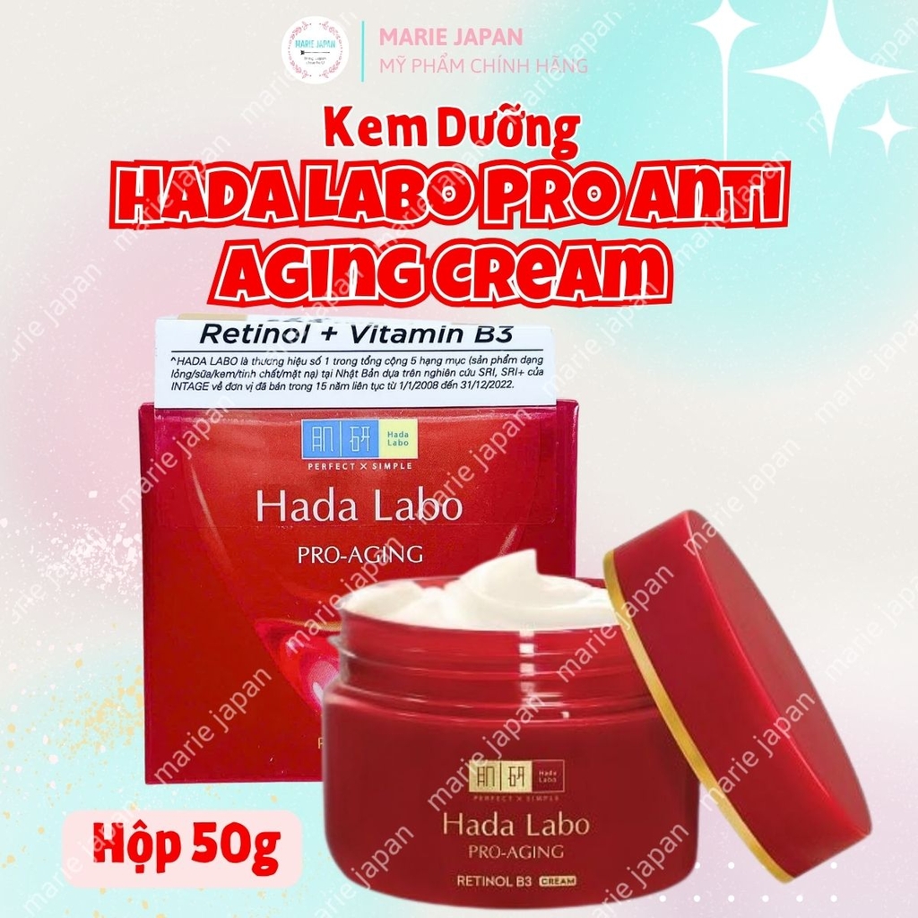 Kem Dưỡng Hada Labo Pro Anti Aging Cream Chống Lão Hóa Ngăn Ngừa Thâm Nám Săn Chắc Da Nhật Bản Hộp 50g