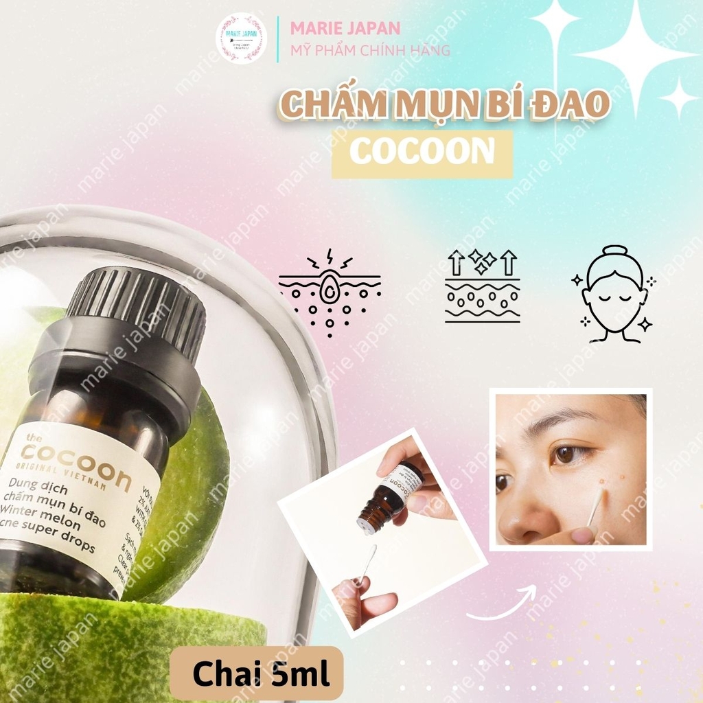 Dung Dịch Chấm Mụn Bí Đao Cocoon Giảm Sưng Viêm Sạch Mụn Chai 5ml