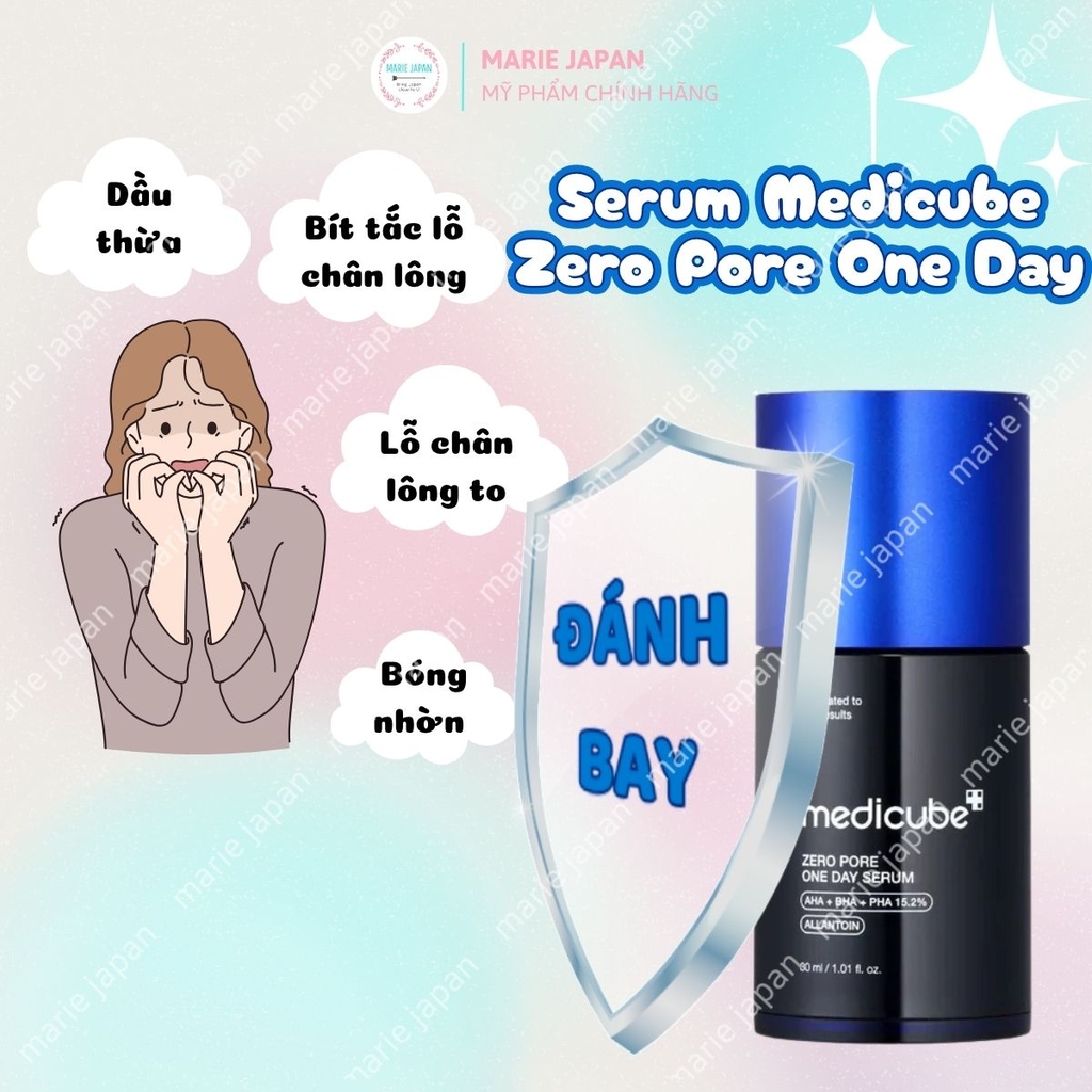Serum Medicube Se Khít Lỗ Chân Lông Kiểm Soát Dầu Nhờn Zero Pore One Day Hàn Quốc Chai 30ml
