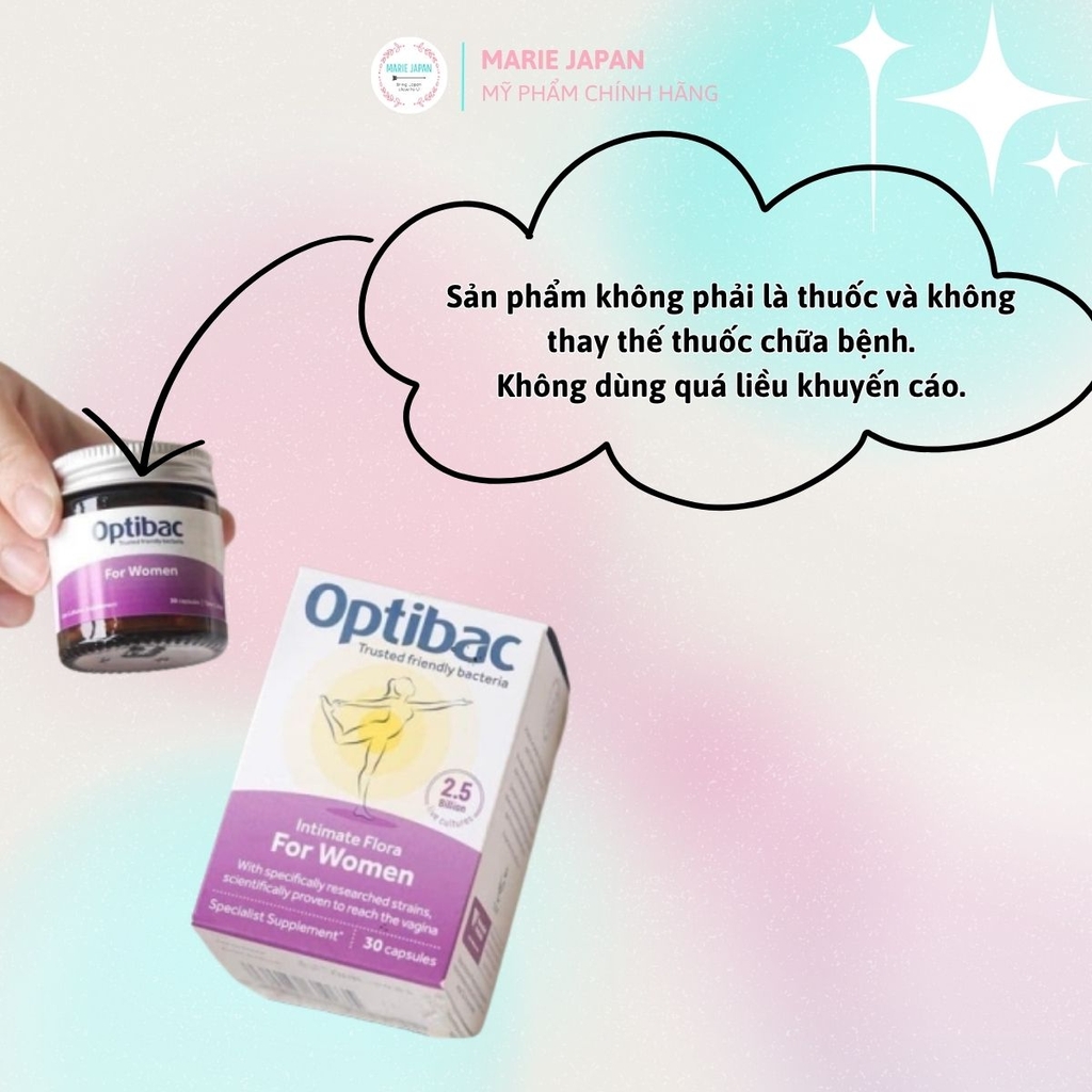 Viên Uống Optibac Tím Intimate Flora For Women Bổ Sung Lợi Khuẩn Hỗ Trợ Cân Bằng Vi Sinh Vùng Kín Phụ Nữ Hộp 30 Viên