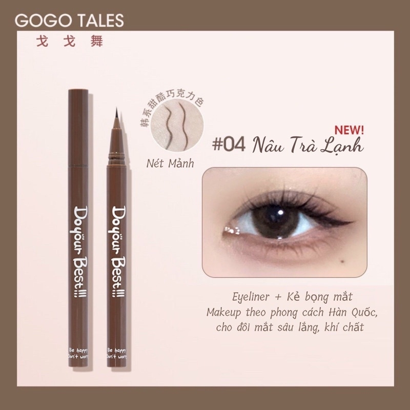 Bút Kẻ Bọng Mắt Gogo Tales Nét Mảnh Chống Nước Tốt Chính Hãng