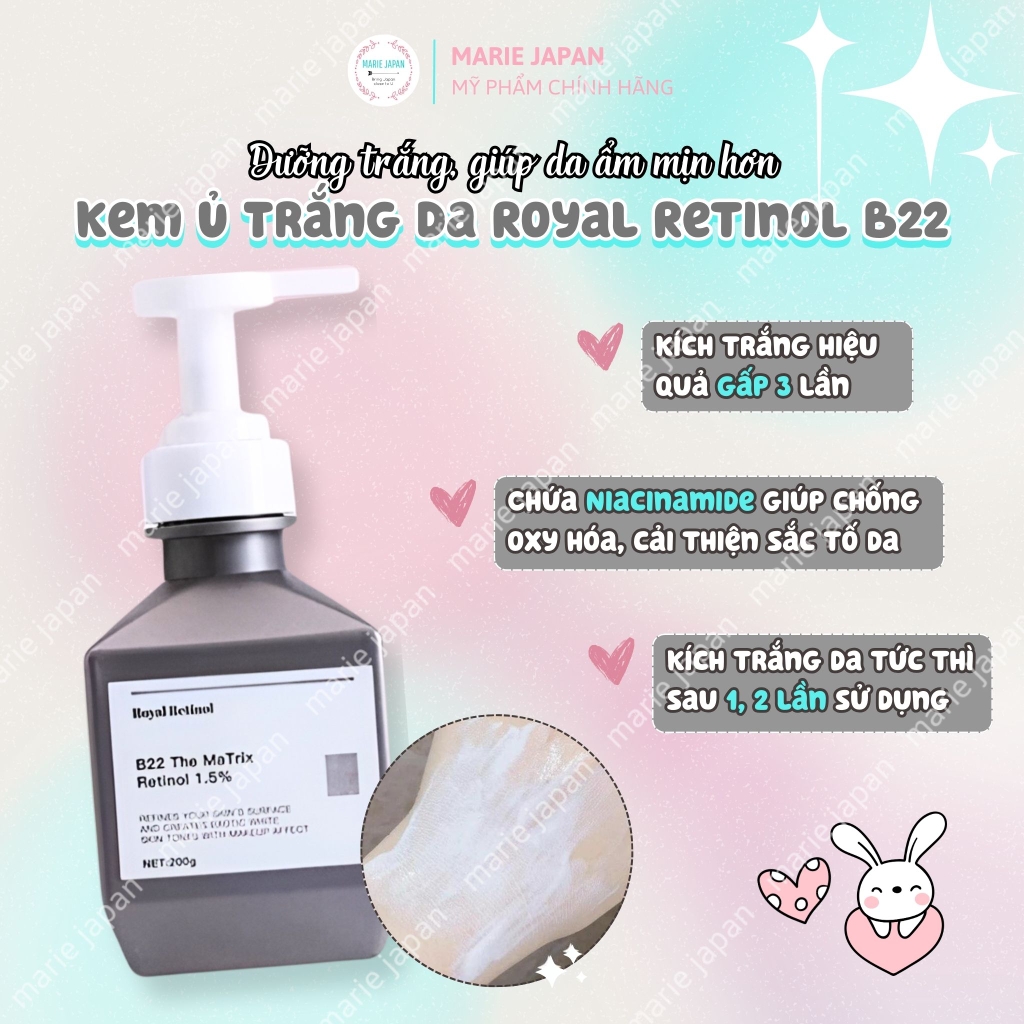 Kem Ủ Trắng Da Royal Retinol B22 Matrix Retinol 1.5%