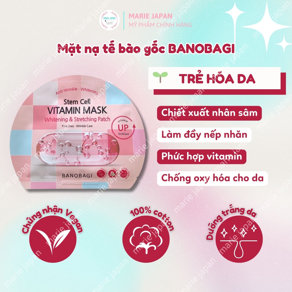 Mặt Nạ Banobagi STEM CELL Vita Genic Jelly Vitamin Mask (MIẾNG LẺ)