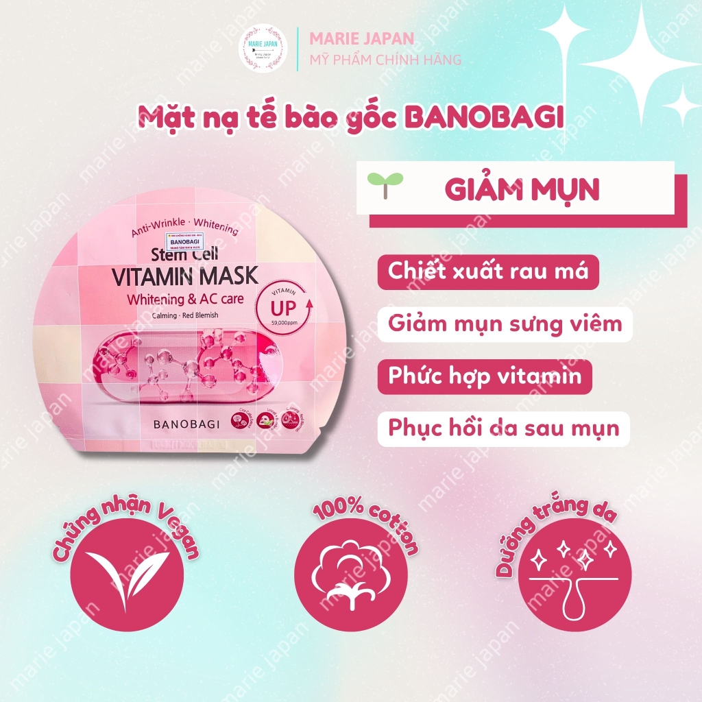 Mặt Nạ Banobagi STEM CELL Vita Genic Jelly Vitamin Mask (MIẾNG LẺ)