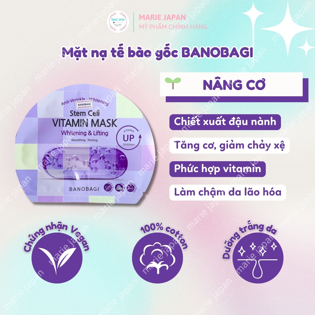 Mặt Nạ Banobagi STEM CELL Vita Genic Jelly Vitamin Mask (MIẾNG LẺ)