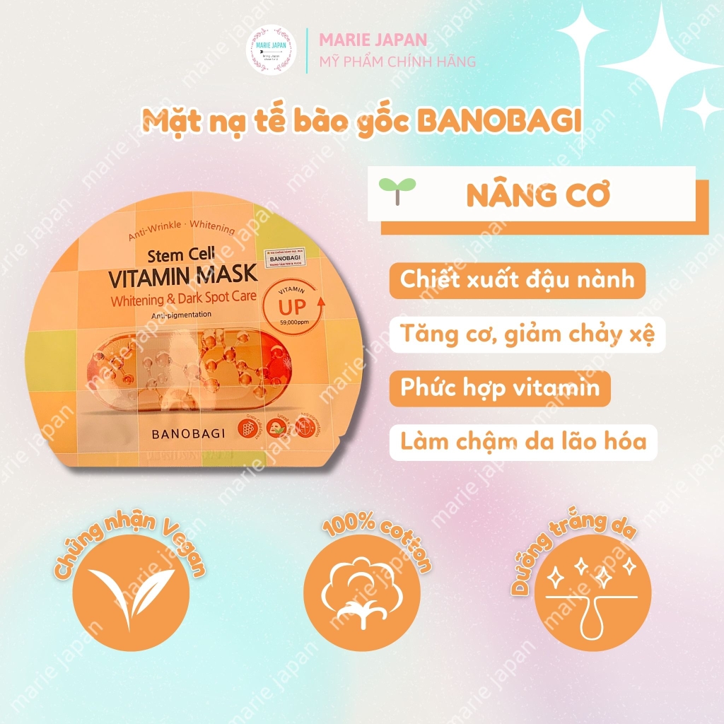 Mặt Nạ Banobagi STEM CELL Vita Genic Jelly Vitamin Mask (MIẾNG LẺ)