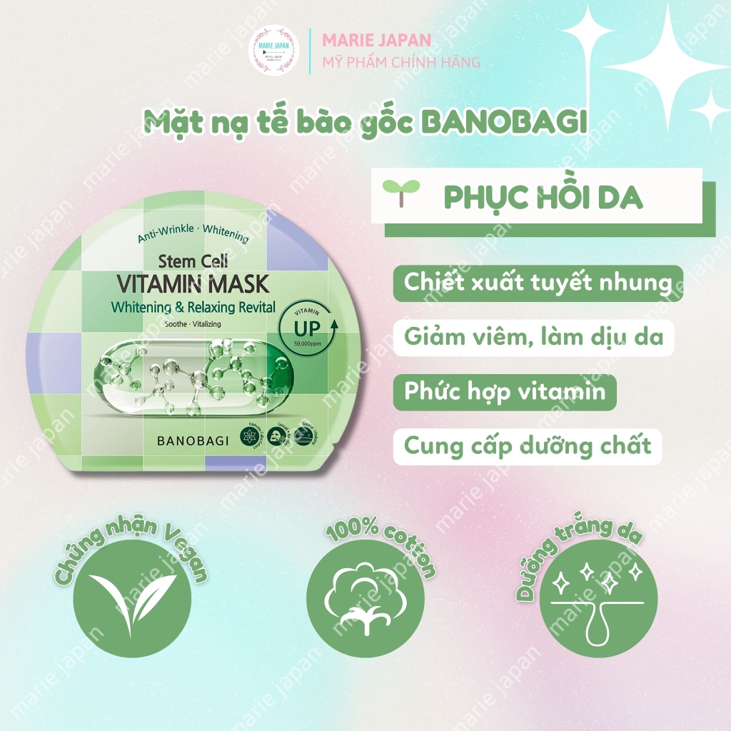 Mặt Nạ Banobagi STEM CELL Vita Genic Jelly Vitamin Mask (MIẾNG LẺ)