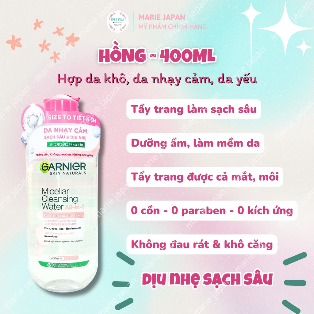 Nước Tẩy Trang Garnier Micellar Cleansing Water