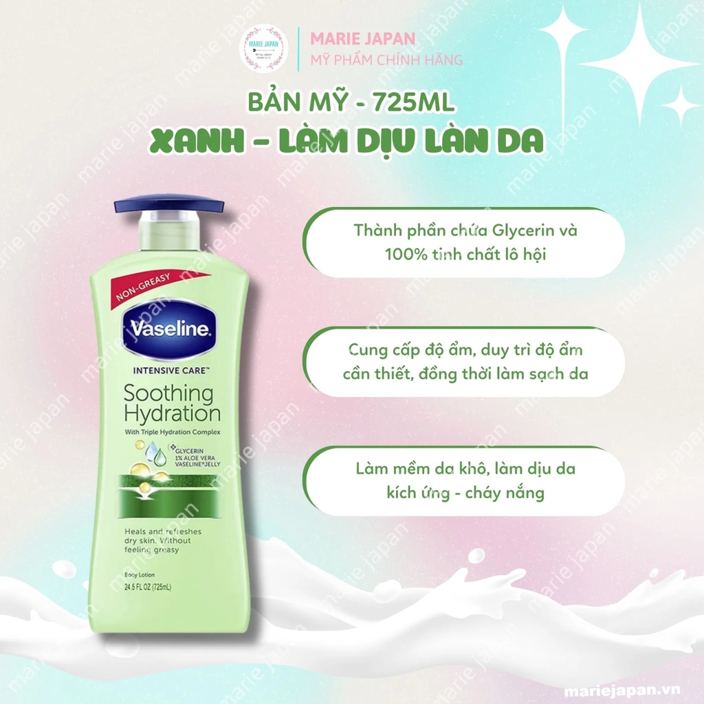 Dưỡng Thể Vaseline Bản Mỹ - HỒNG DƯỠNG TRẮNG Chai 725ml