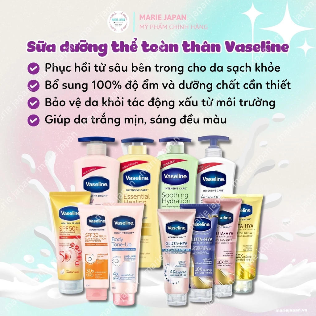 Dưỡng Thể Vaseline Bản Mỹ - HỒNG DƯỠNG TRẮNG Chai 725ml
