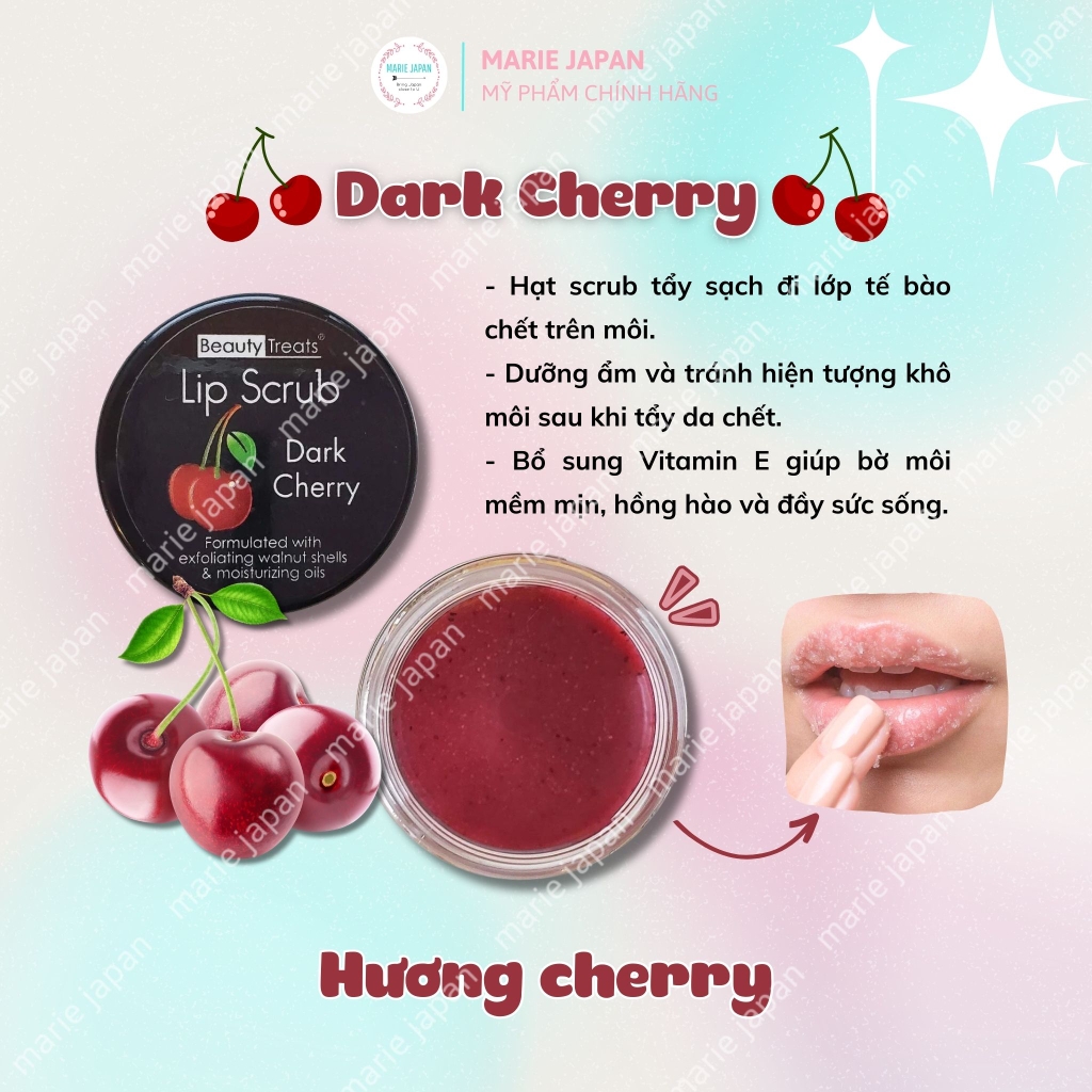 Tẩy TBC Môi Beauty Treats Lip Scrub - CHERRY 10.5g