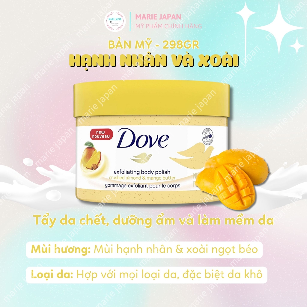 Tẩy Tế Bào Chết Body Dove Dưỡng Trắng Mịn Da