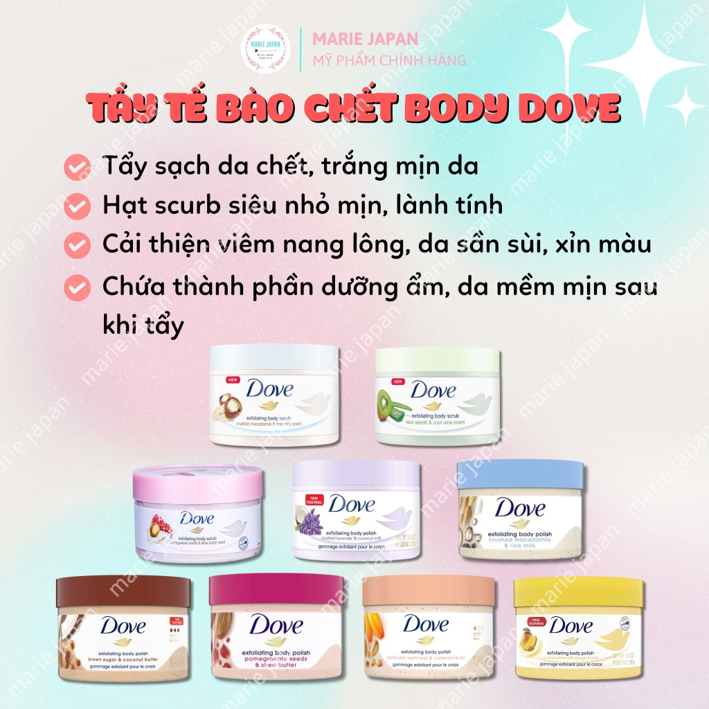 Tẩy Tế Bào Chết Body Dove Dưỡng Trắng Mịn Da