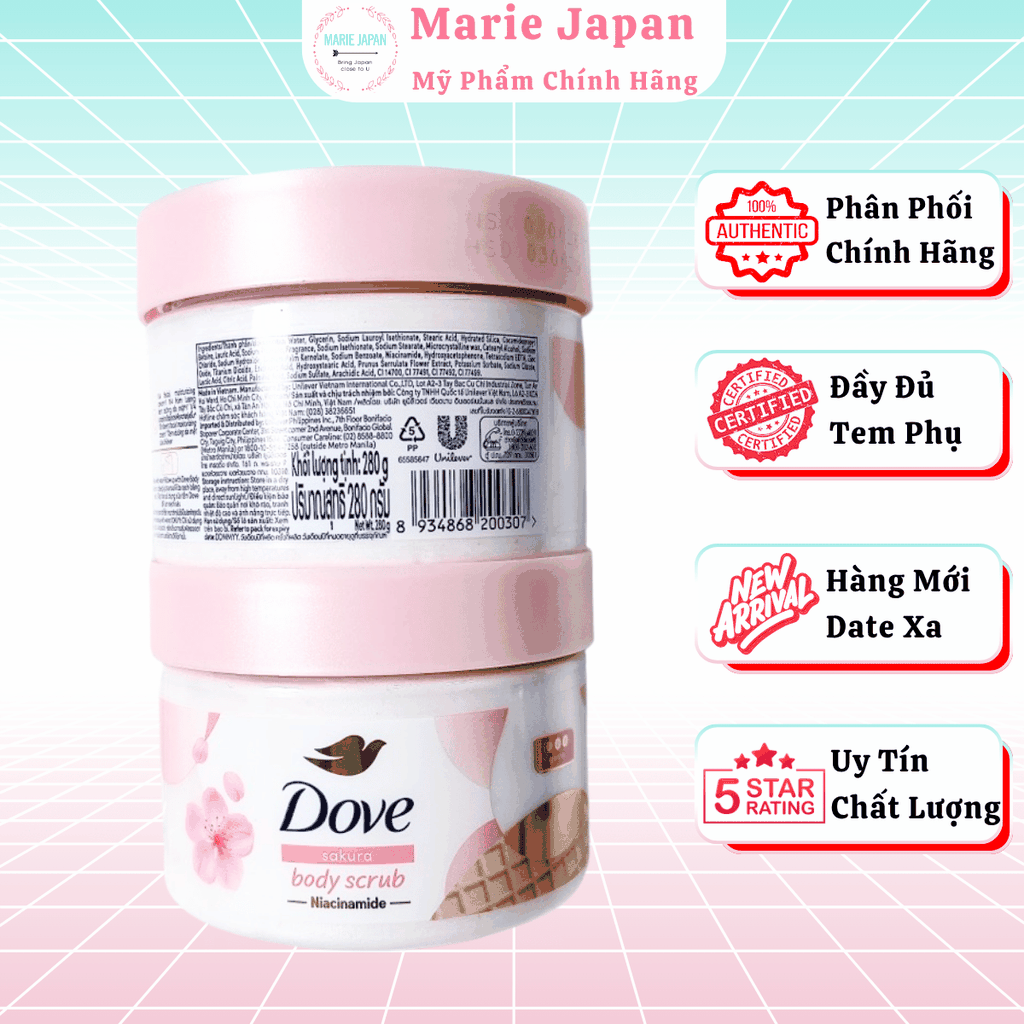Tẩy Tế Bào Chết Body Dove Cấp Ẩm Chăm Da Trắng Sáng Mịn Màng  Exfoliating Body Polish