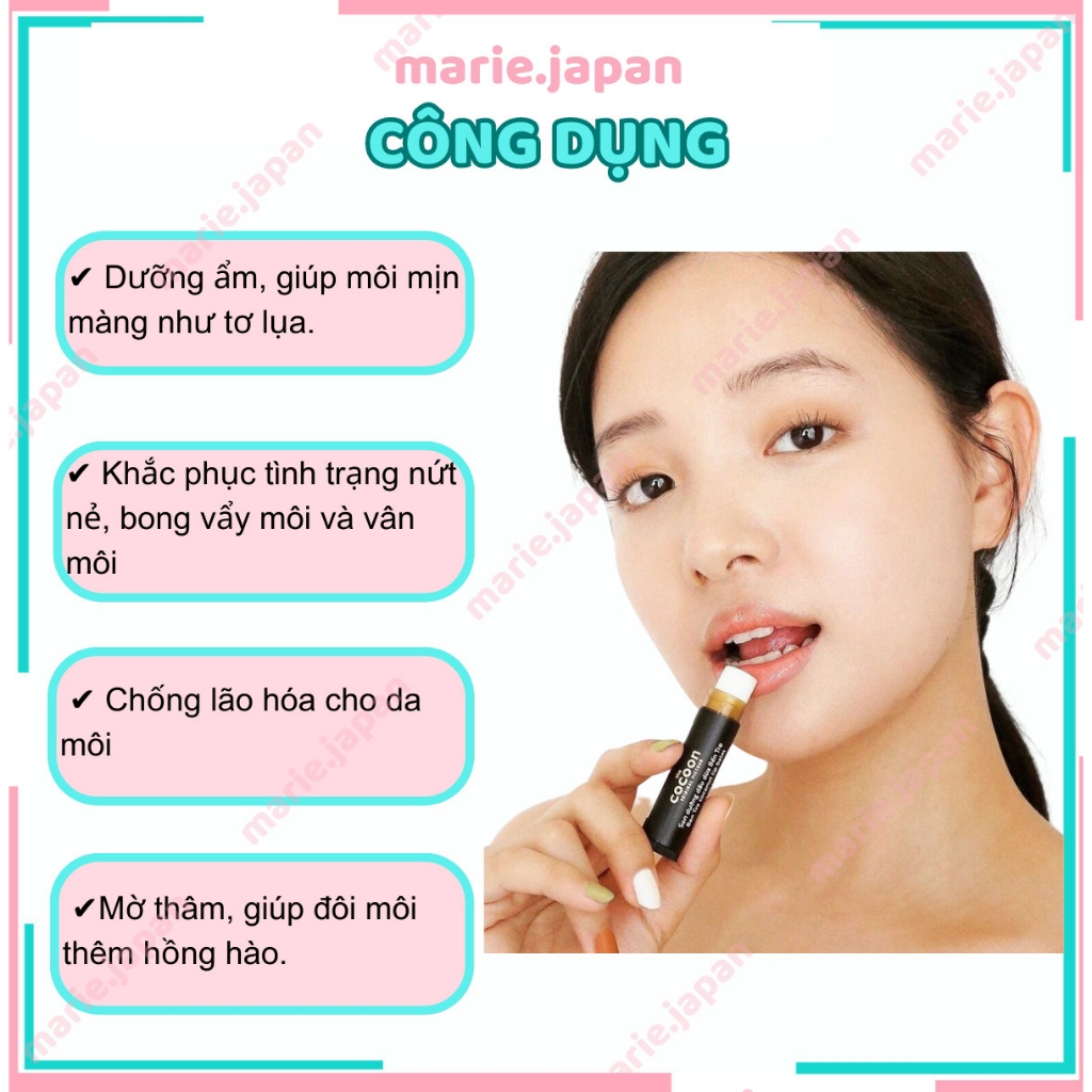 Son Dưỡng Cocoon Dầu Dừa Bến Tre Cocoon Coconut Lip Balm Thỏi 5g