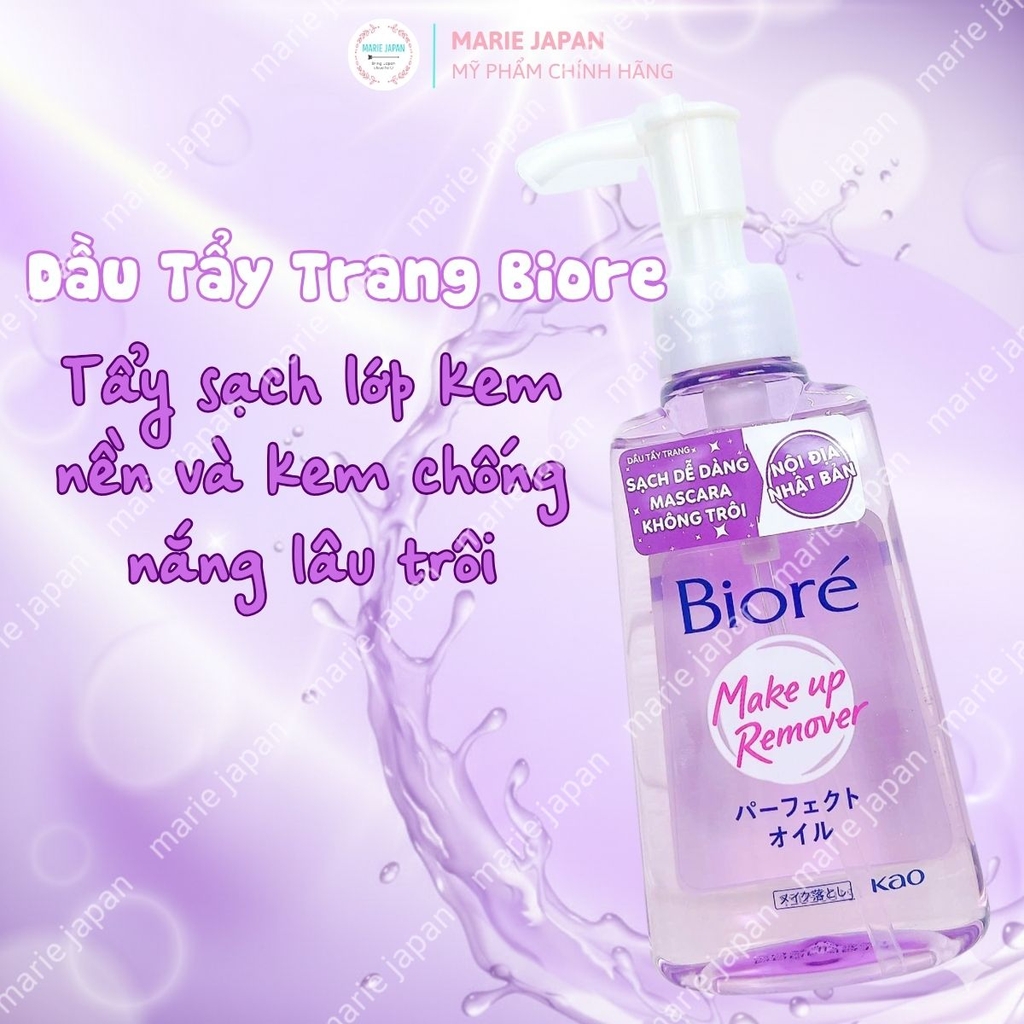 Dầu Tẩy Trang Biore Sạch Sâu Dưỡng Ẩm Mịn Mướt Da Makeup Remove Perfect Oil Nhật Bản Chai 150ml