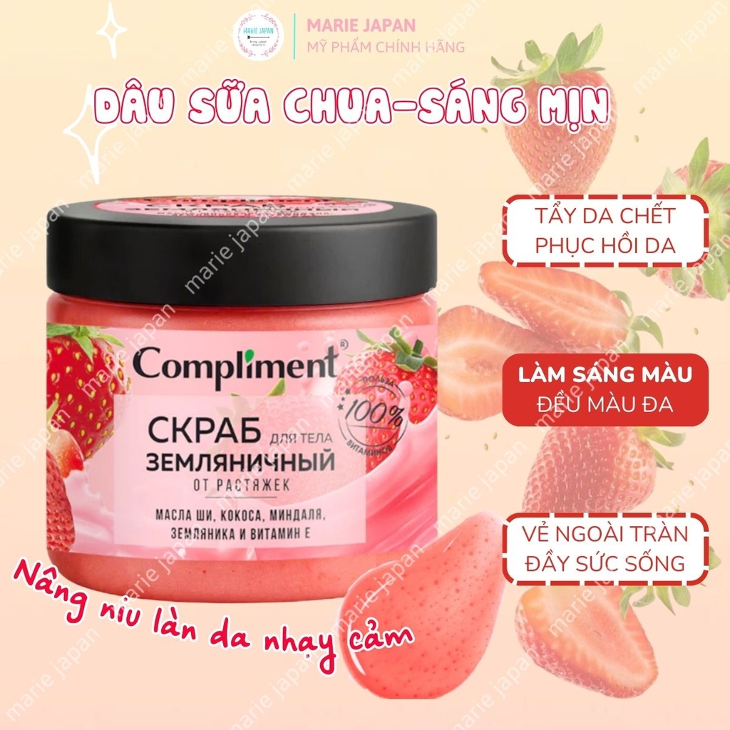 Tẩy Tế Bào Chết Compliment Body Scrub Mềm Mướt Bóng Khỏe Sáng Mịn Da 400ml
