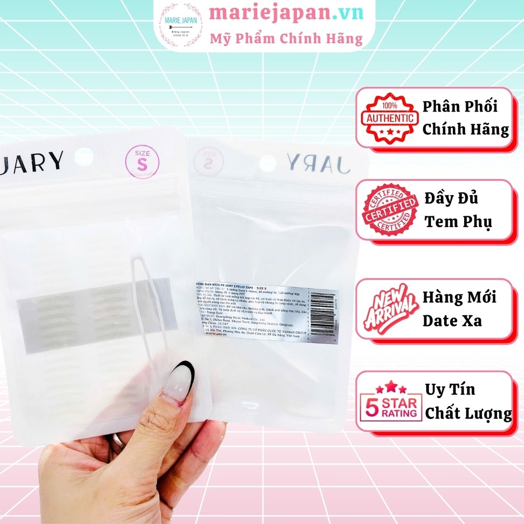 Miếng Dán Kích Mí Jary Tàng Hình Bám Dính Cao Cho Mí Mắt To Tròn Tự Nhiên 40 Miếng Tặng Kèm Nhíp