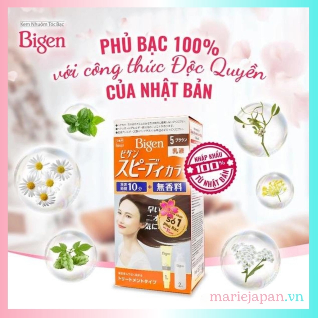 Nhuộm Tóc Phủ Bạc Bigen Không Mùi Nhật Bản - Hộp 40g