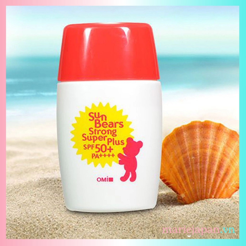 Kem Chống Nắng Omi Sun Bears Strong Super - ĐỎ NHẸ DỊU Lọ 30g