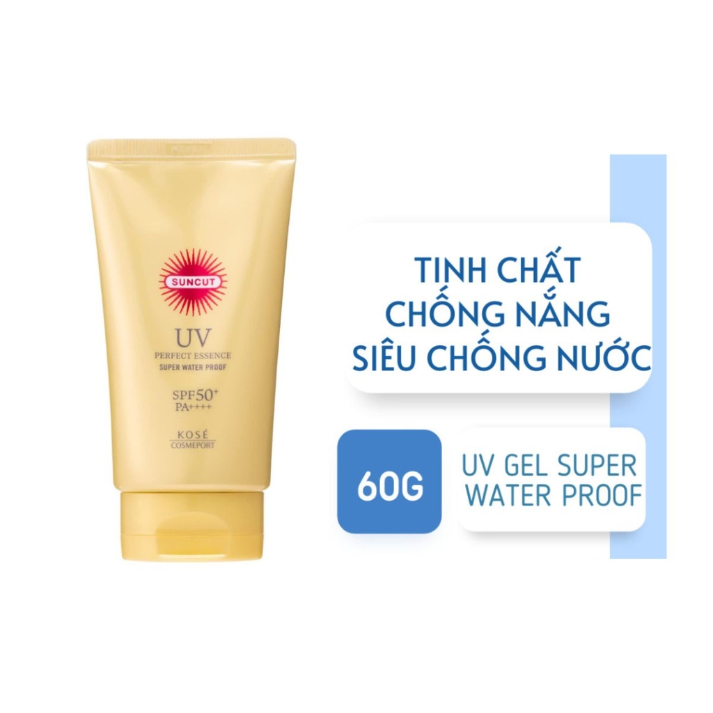 Tinh Chất Chống Nắng Kosé Suncut Super Waterproof SPF50 PA+++ Siêu Chống Nước Mỏng Nhẹ Trên Da Nhật Bản 60g