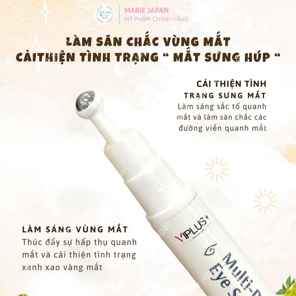 Serum Mắt VIPLUS+ Multi-P Eye Dưỡng Sáng Mờ Thâm Ngăn Ngừa Lão Hóa Dưỡng Ẩm Da 10ml