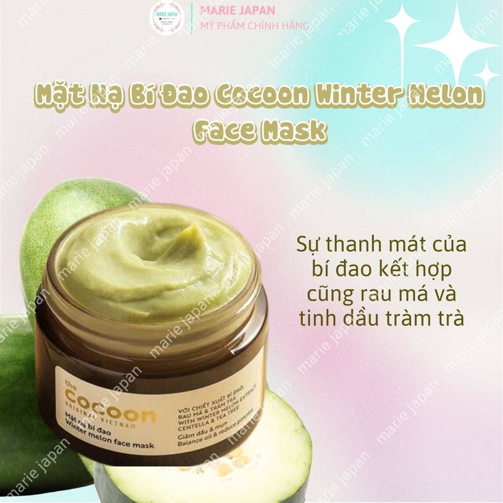 Mặt Nạ Bí Đao Cocoon Winter Melon Face Mask Giảm Mụn Kiểm Soát Dầu Nhờn Dưỡng Ẩm Da Hũ 30ml